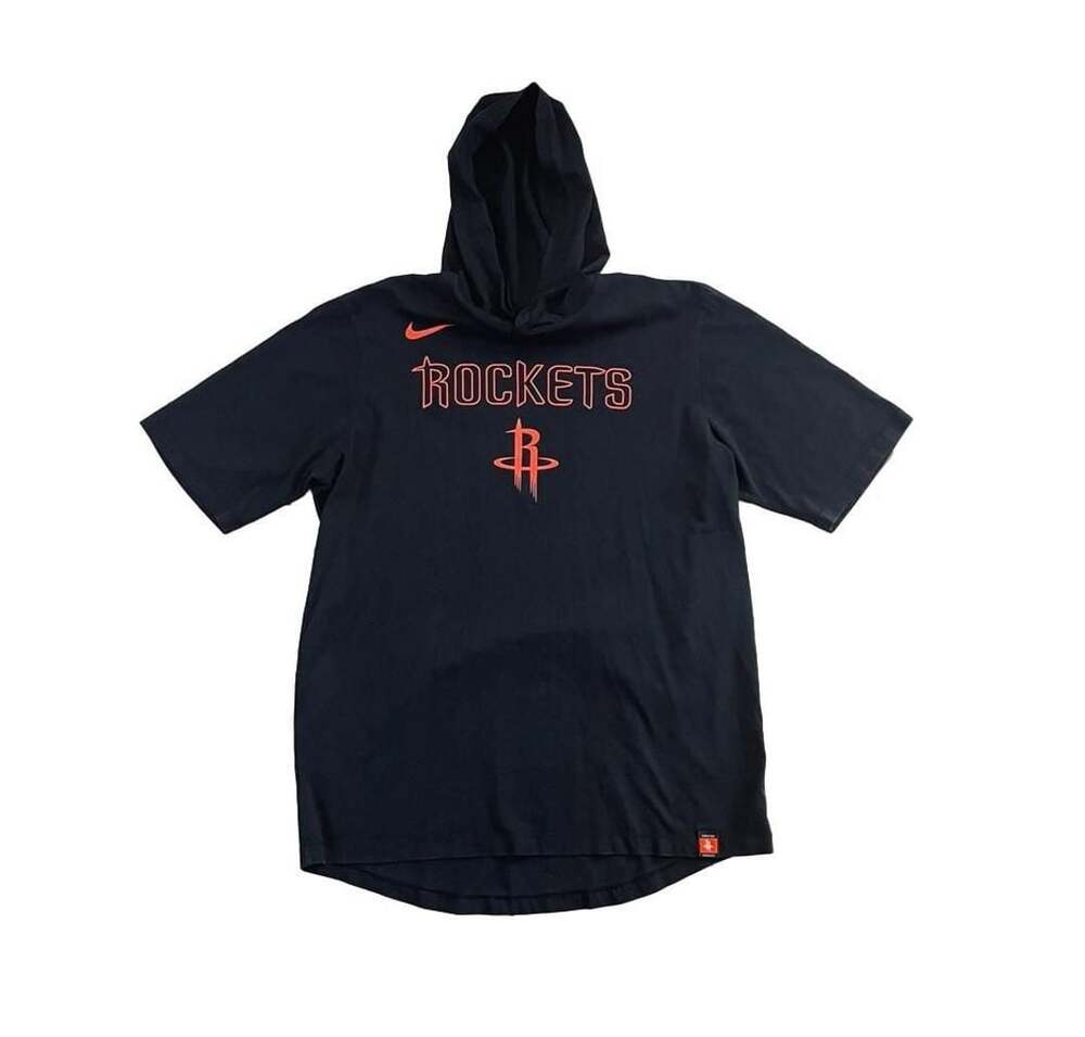 Men's Houston Rockets Nike Black Wordmark Logo Short Sleeve Hoodie T-Shirt